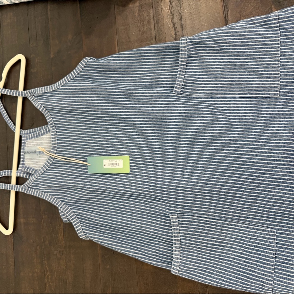 Altar’d State Blue & White Striped Sleeveless Dress